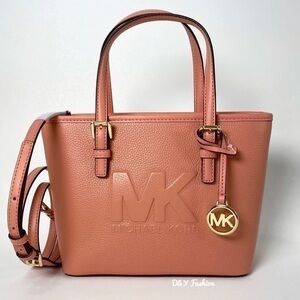Michael Kors XS Satchel Crossbody Tote Bag Logo Embossed Top Zip Designer Purse